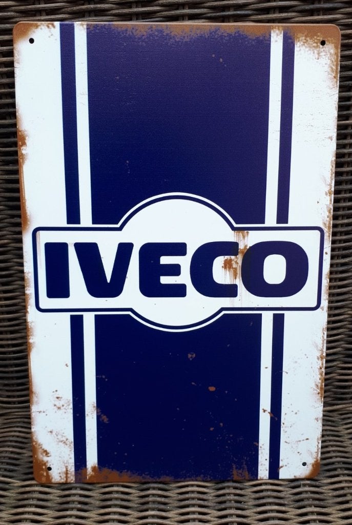 Metalen IVECO vintage look wandplaat - 30x20cm, Ophalen of Verzenden, Nieuw, Reclamebord