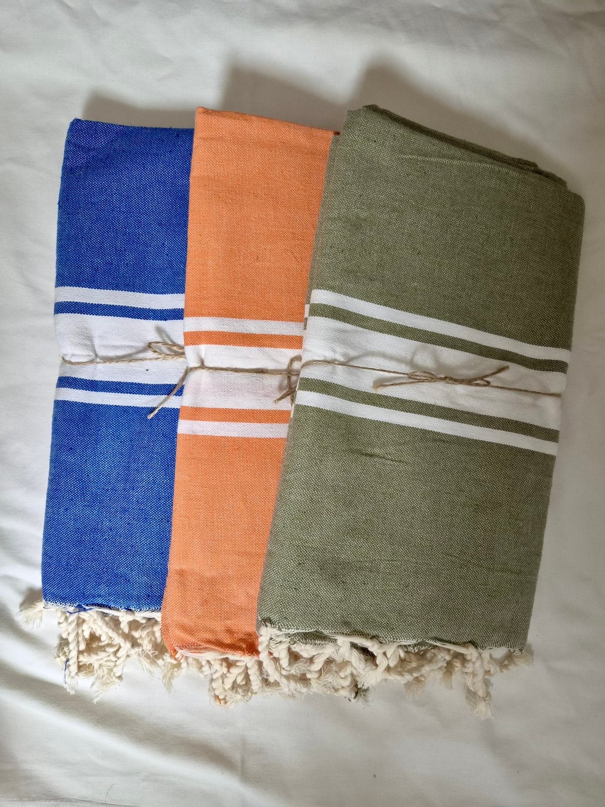 Set van 3 katoenen hamamdoeken / strandlakens, Enlèvement ou Envoi, Neuf, Multicolore, Serviette
