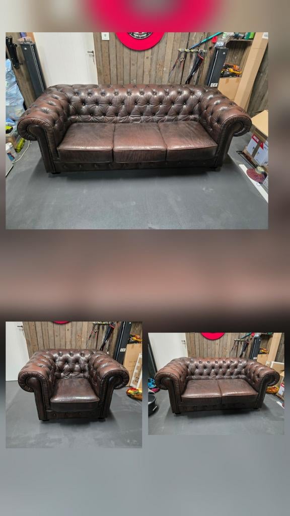 Chesterfield set 3+2+1 zit, Huis en Inrichting, Ophalen