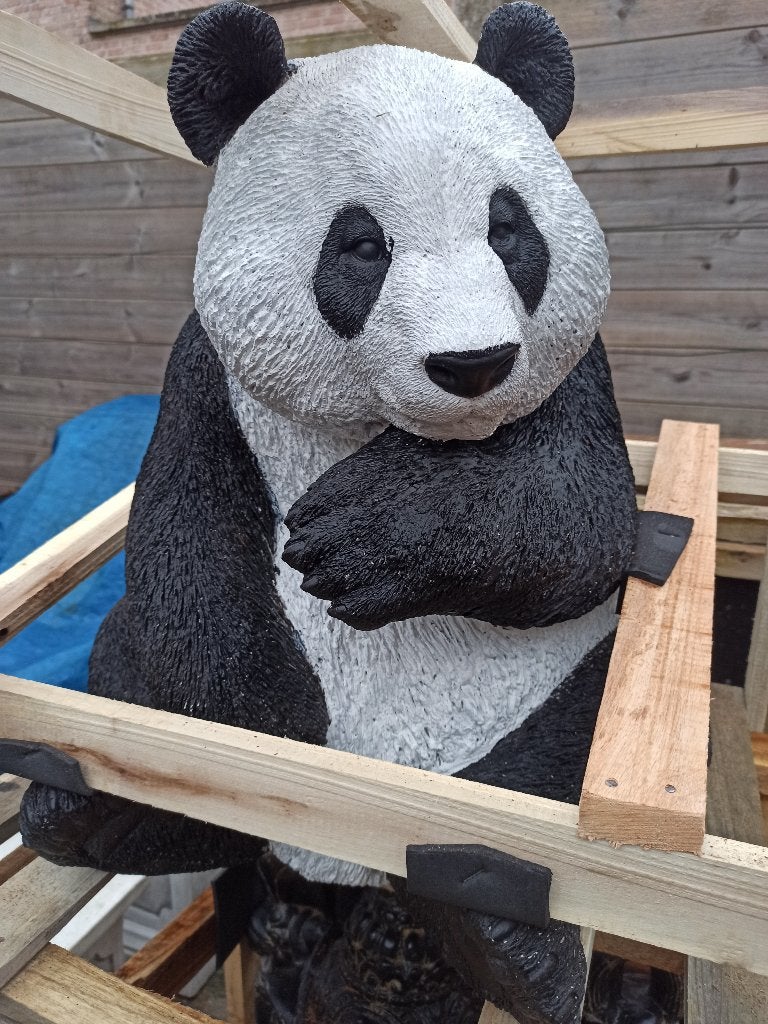 pandabeer in steen, Tuin en Terras, Tuinbeelden, Ophalen, Nieuw, Steen, Dierenbeeld