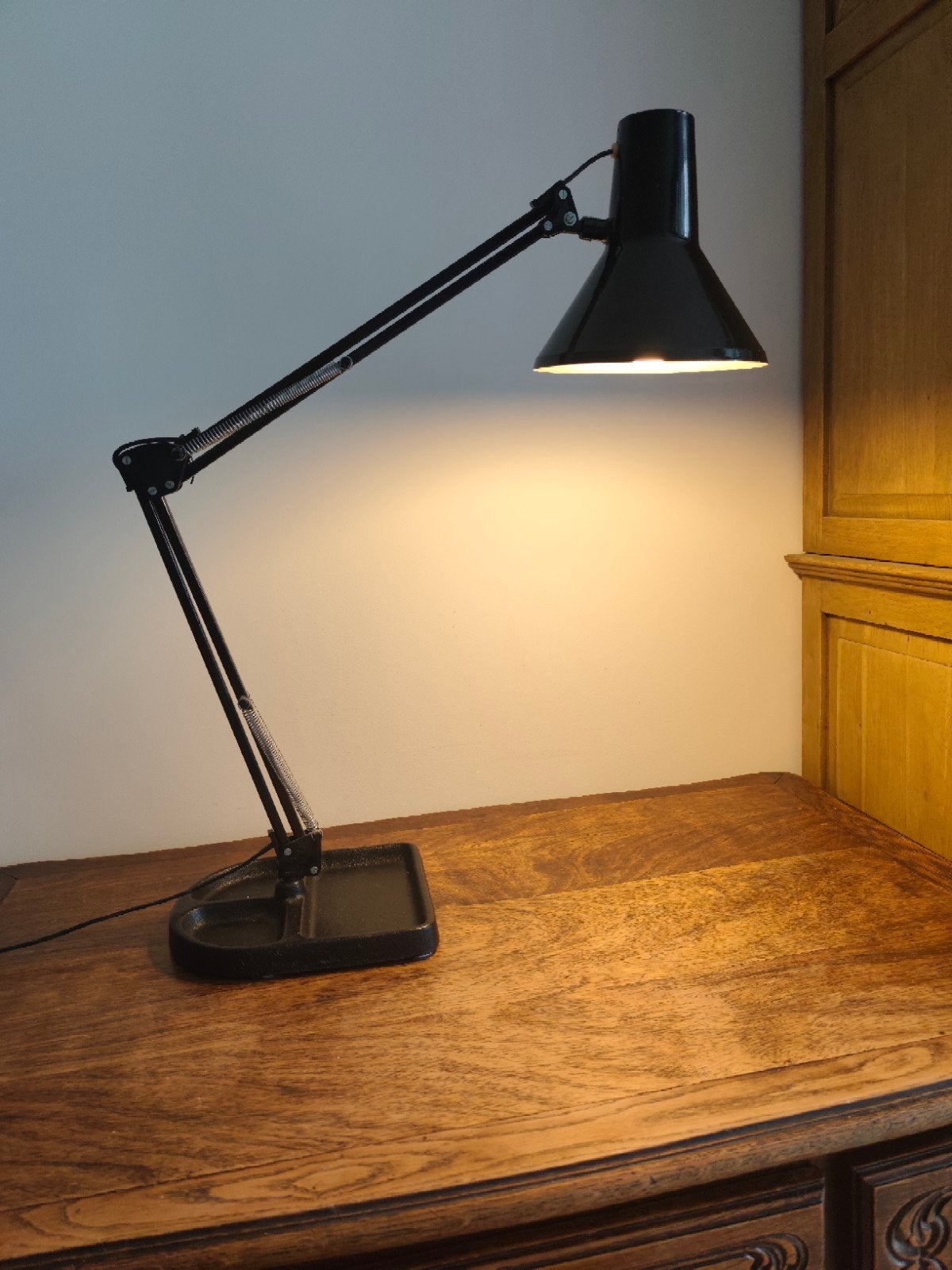 Lampe de bureau articulée style architecte – Noire – Entière, Enlèvement