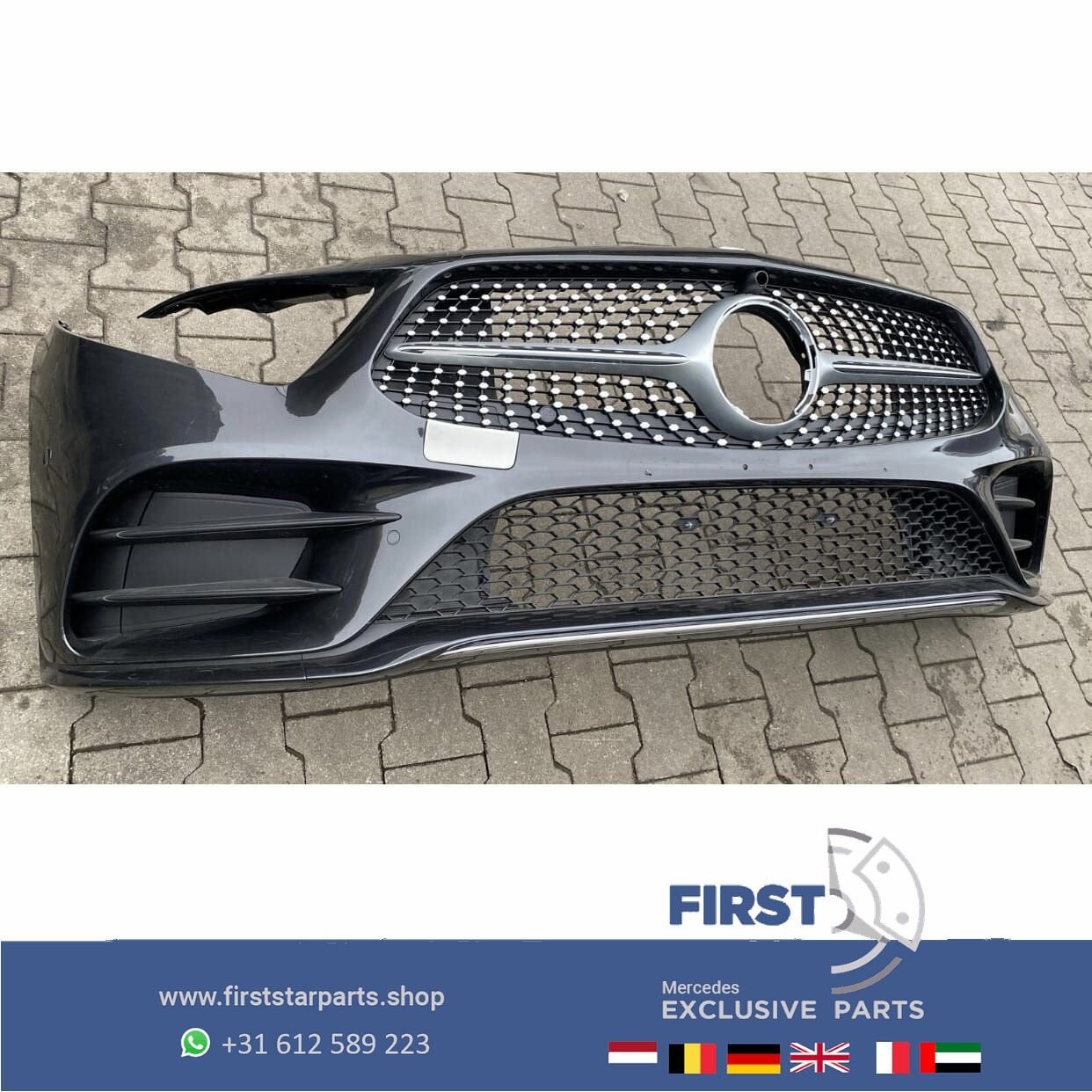 W257 C257 CLS AMG VOORBUMPER COMPLEET + DIAMOND GRIL 2021 or, Utilisé, -, Avant, -