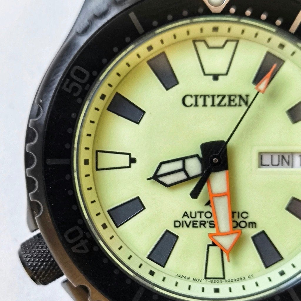 Citizen Promaster Fugu Automatic Diver 200m- 8204, Handtassen en Accessoires, Staal, Staal, Ophalen of Verzenden, Zo goed als nieuw