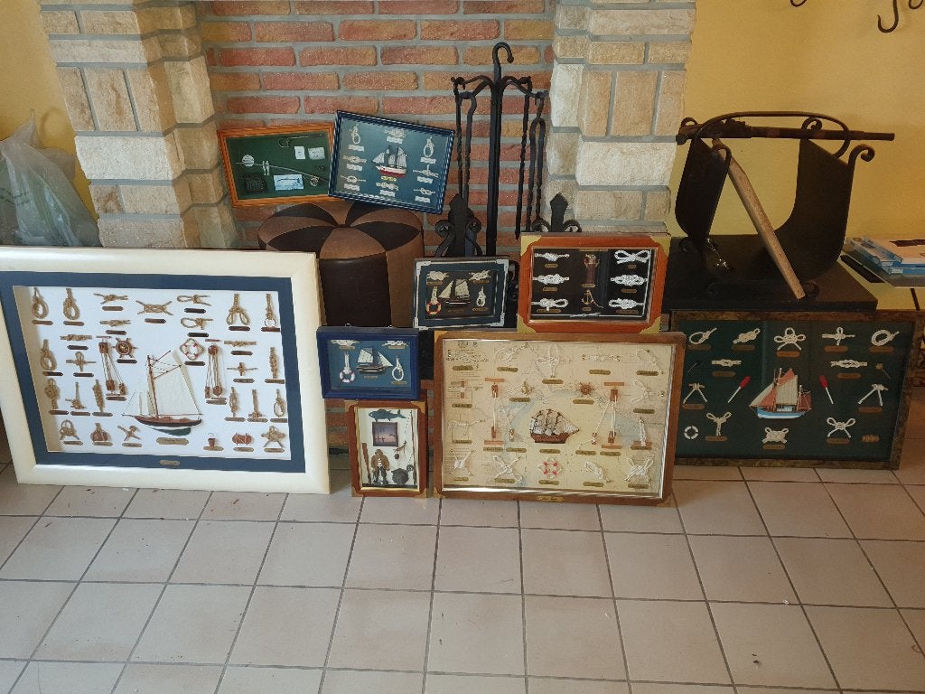 Magnifique collection de cadres avec des nœuds marins, Collections, Marine, Enlèvement, Comme neuf, Voilier, Carte, Photo ou Gravure
