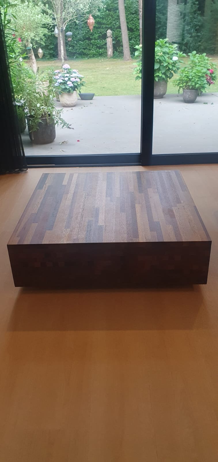 Design salontafel Aulia Henk Vos– Massief hout, Huis en Inrichting, Tafels | Salontafels, Ophalen, Gebruikt