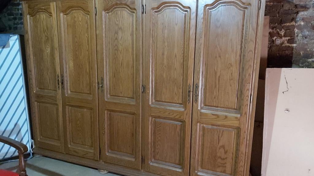 Garde robe 5 portes en chêne, Enlèvement, Chêne