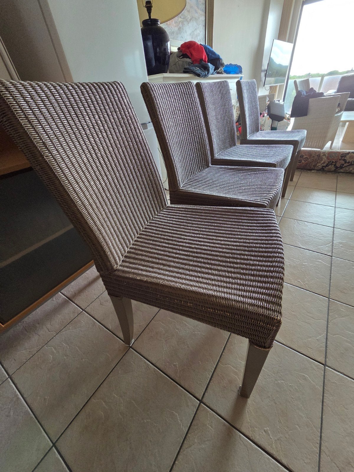 4 vincent sheppard stoelen uit rotan, Huis en Inrichting, Ophalen, Gebruikt, Riet of Rotan, Vier