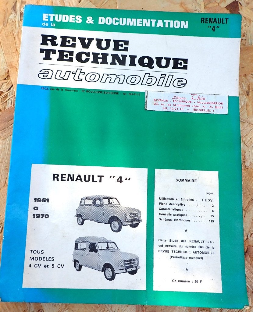 Revue technique Renault "4", Boeken, Auto's | Boeken, Ophalen of Verzenden, Gelezen, Renault