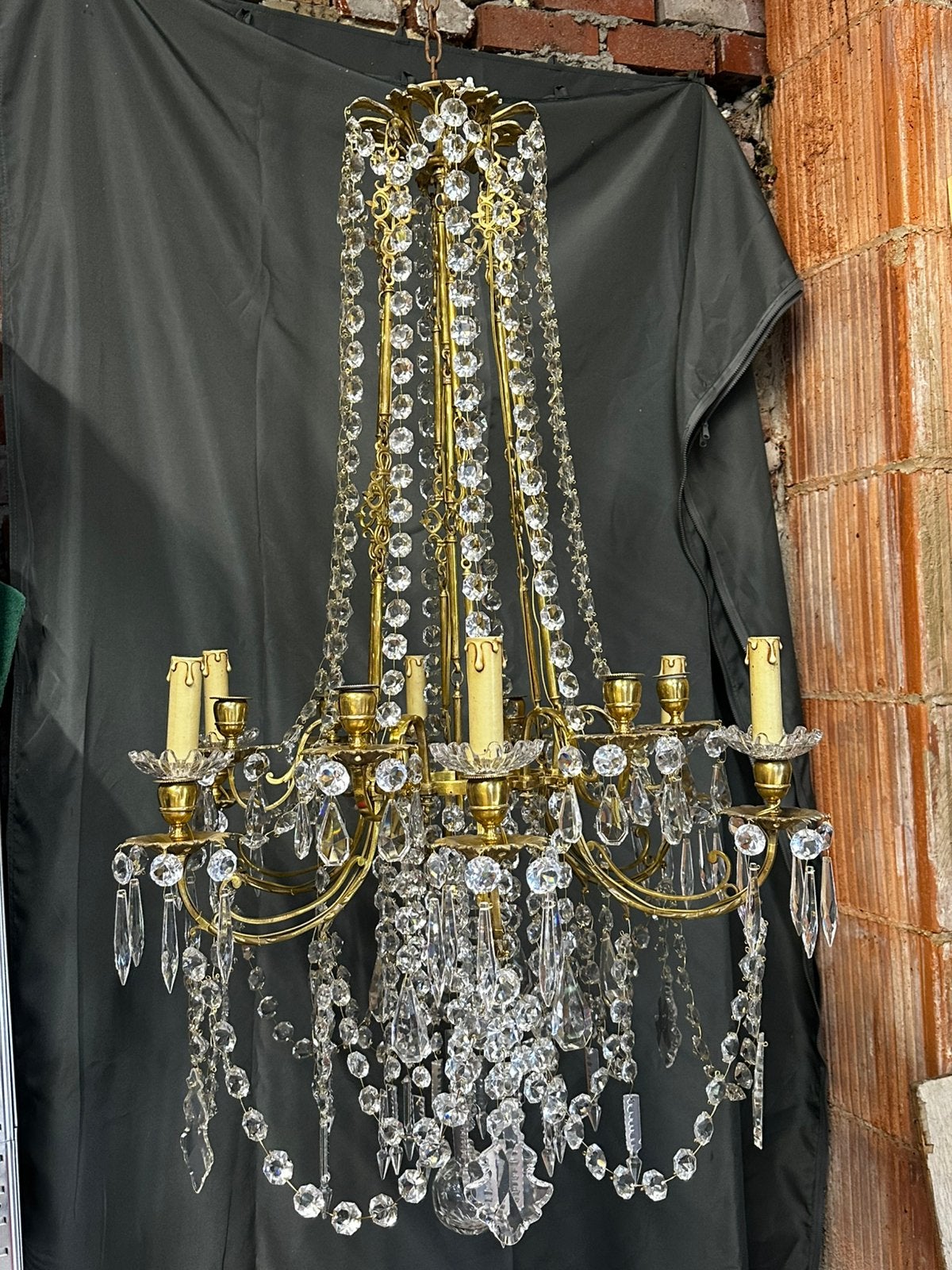 Lustre en cristal, Maison & Meubles, Enlèvement, Utilisé, E14 (petit)