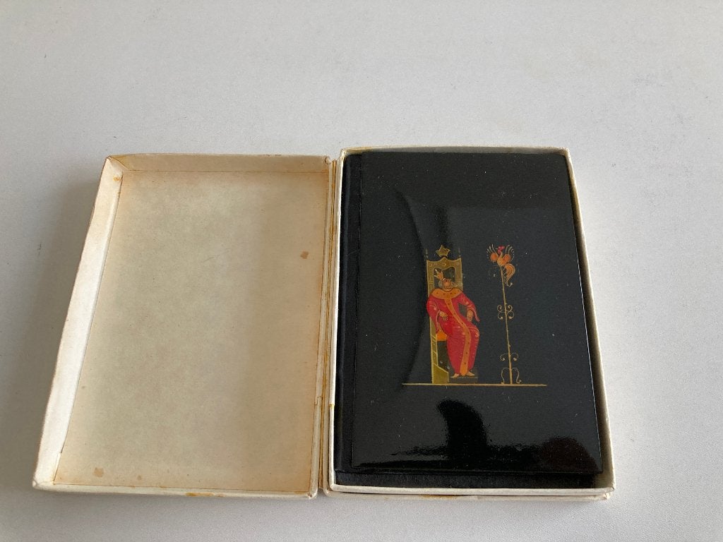 Vintage notitieboekje uit Rusland met lak miniatuur, Antiek en Kunst, Ophalen of Verzenden