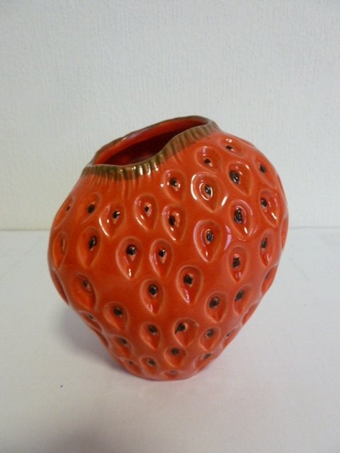 Keramiek vaas (aardbei) "Des Pots" 13cm, Antiek en Kunst, Ophalen of Verzenden