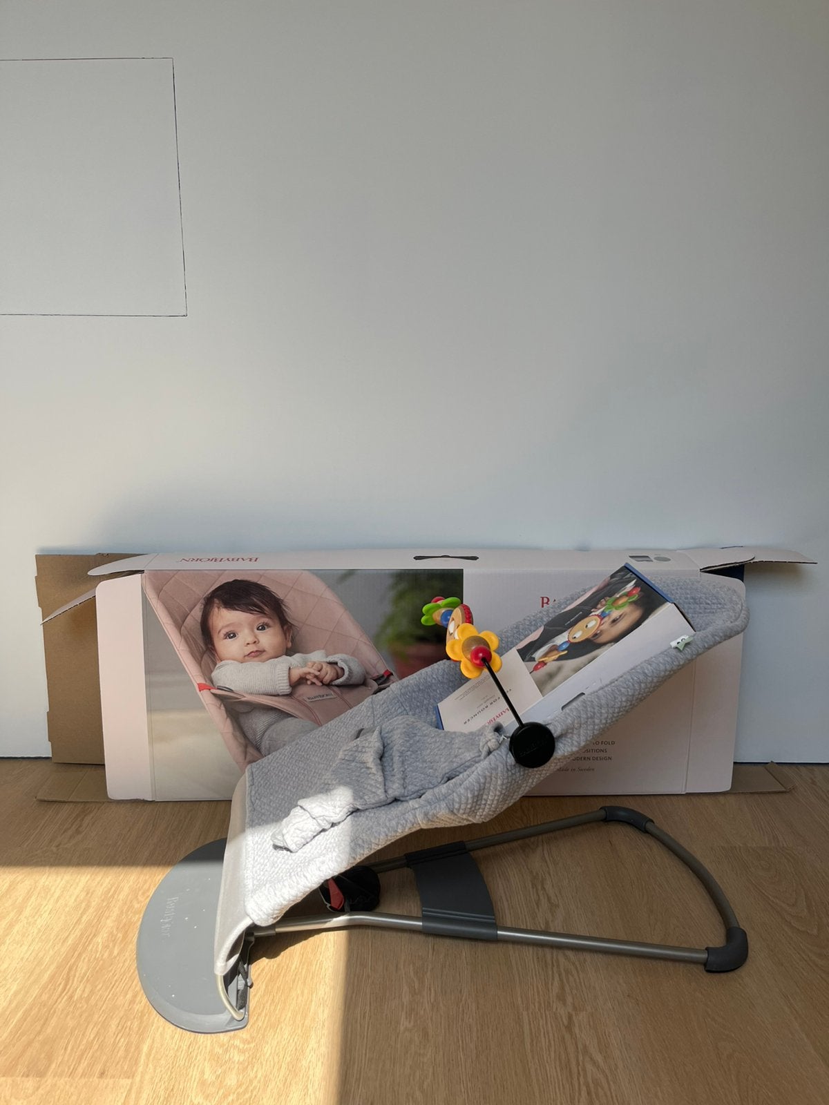 Babybjorn wipstoeltje Jersey 3D lichtgrijs, Ophalen, Zo goed als nieuw