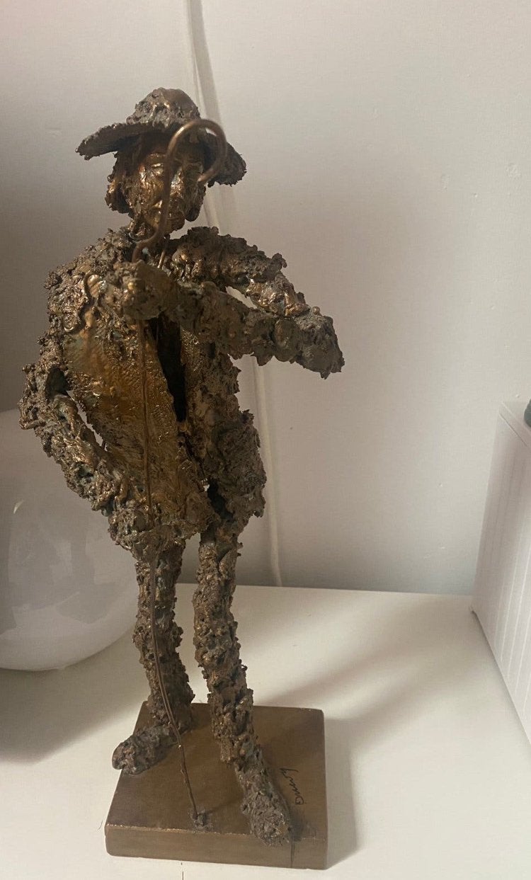 Sculpture Brutaliste Bronzine - Émile Duray (Le Promeneur), Antiquités & Art, Enlèvement ou Envoi, Brutaliste