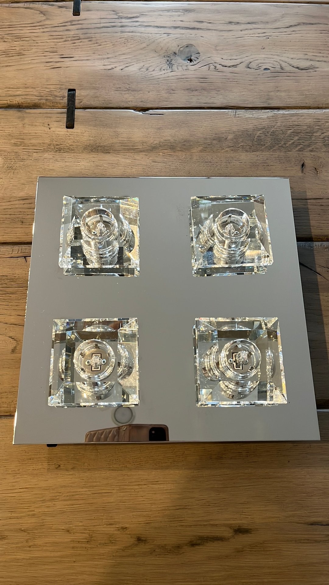 Plafondlamp met 4 glazen lichtpunten – modern en elegant, Ophalen, Zo goed als nieuw, Plafondlamp, Modern