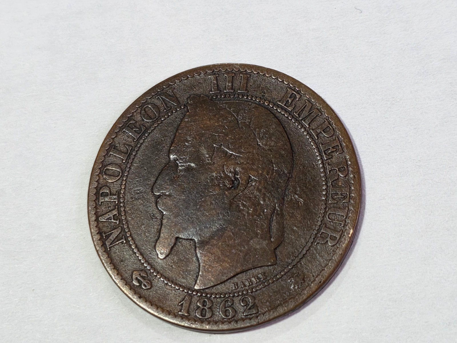 5 cent 1862a Frankrijk, Timbres & Monnaies, Monnaies | Europe | Monnaies euro, Enlèvement ou Envoi, France, 5 centimes