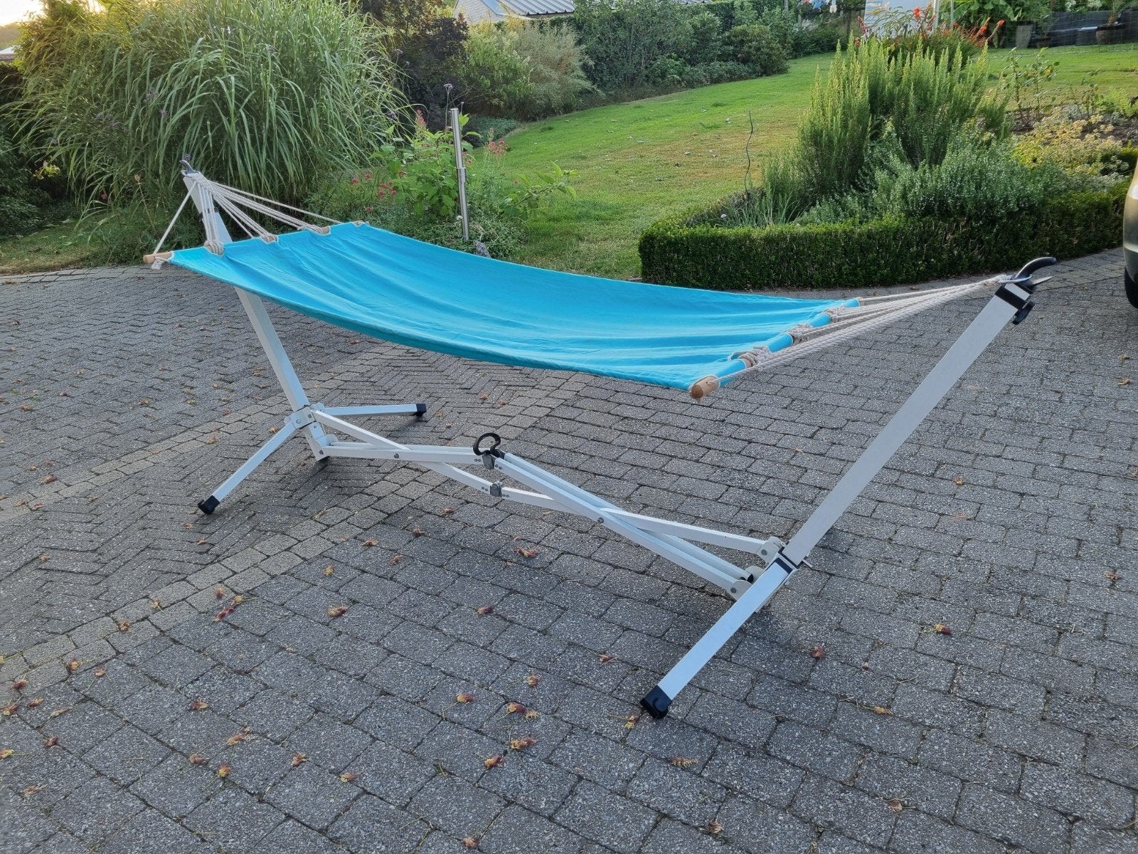 opplooibare staander en hangmat, Ophalen