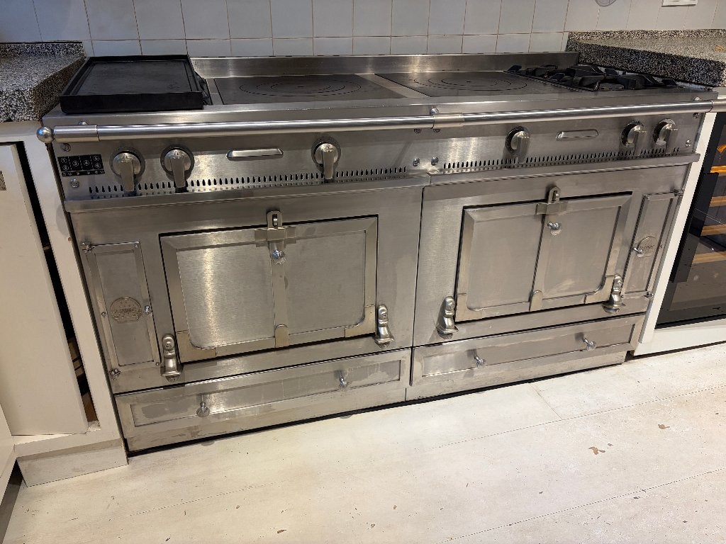 La Cornue Chateau 165 fornuis met afzuigkap, Elektronische apparatuur, Fornuizen, Ophalen, Gebruikt, Warmhoudplaat, 60 cm of meer