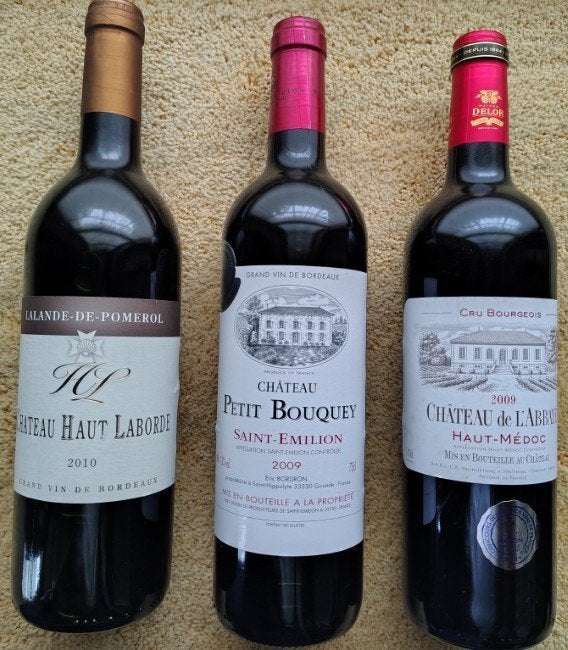 3 Franse wijnen 2009 en 2010, Collections, Neuf, Pleine, Enlèvement, Vin rouge