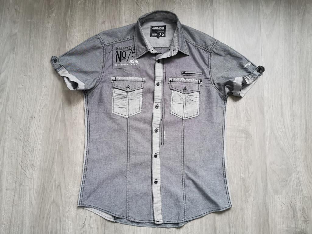 Hemd Jack & Jones - maat L, Vêtements | Hommes, Chemises, Tour de cou 41/42 (L), Gris, Enlèvement ou Envoi, Jack&Jones