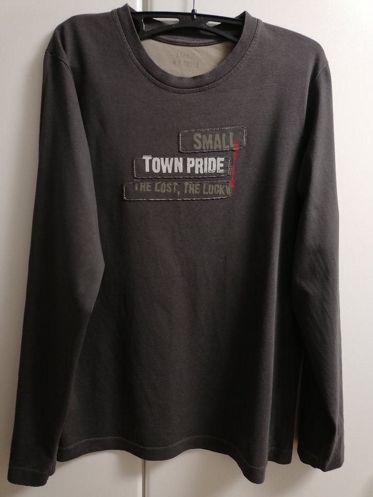 Donkergrijze T-shirt met vooraan print van Esprit, S, Ophalen of Verzenden, Zo goed als nieuw