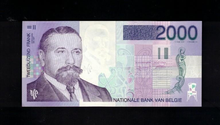 Billet belge 2000 Frank - Victor Horta, Enlèvement ou Envoi, Billets en vrac