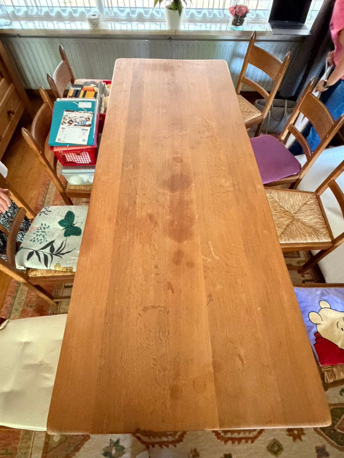 Massieve eike tafel, Huis en Inrichting, Ophalen, Gebruikt, Warm hout, Eikenhout