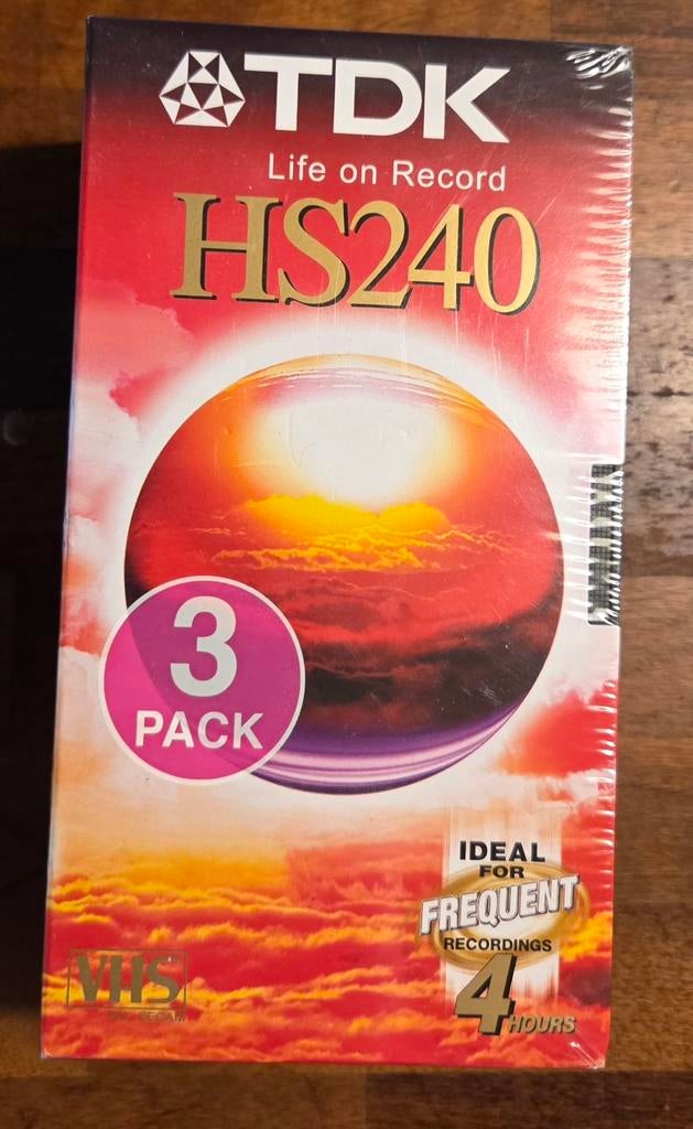TDK VHS HS240 videobanden - 3- pack, Ophalen of Verzenden, Nieuw