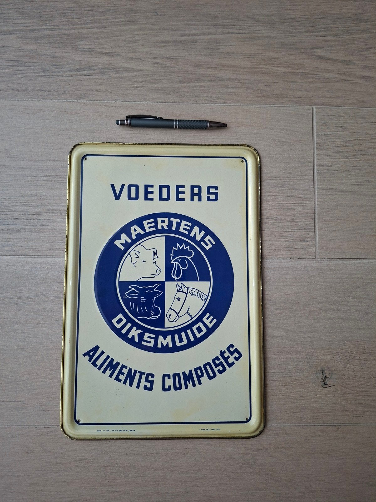 Metaal Voeders Martens Diksmuide Rob Otten 1954, Ophalen of Verzenden, Zo goed als nieuw, Reclamebord