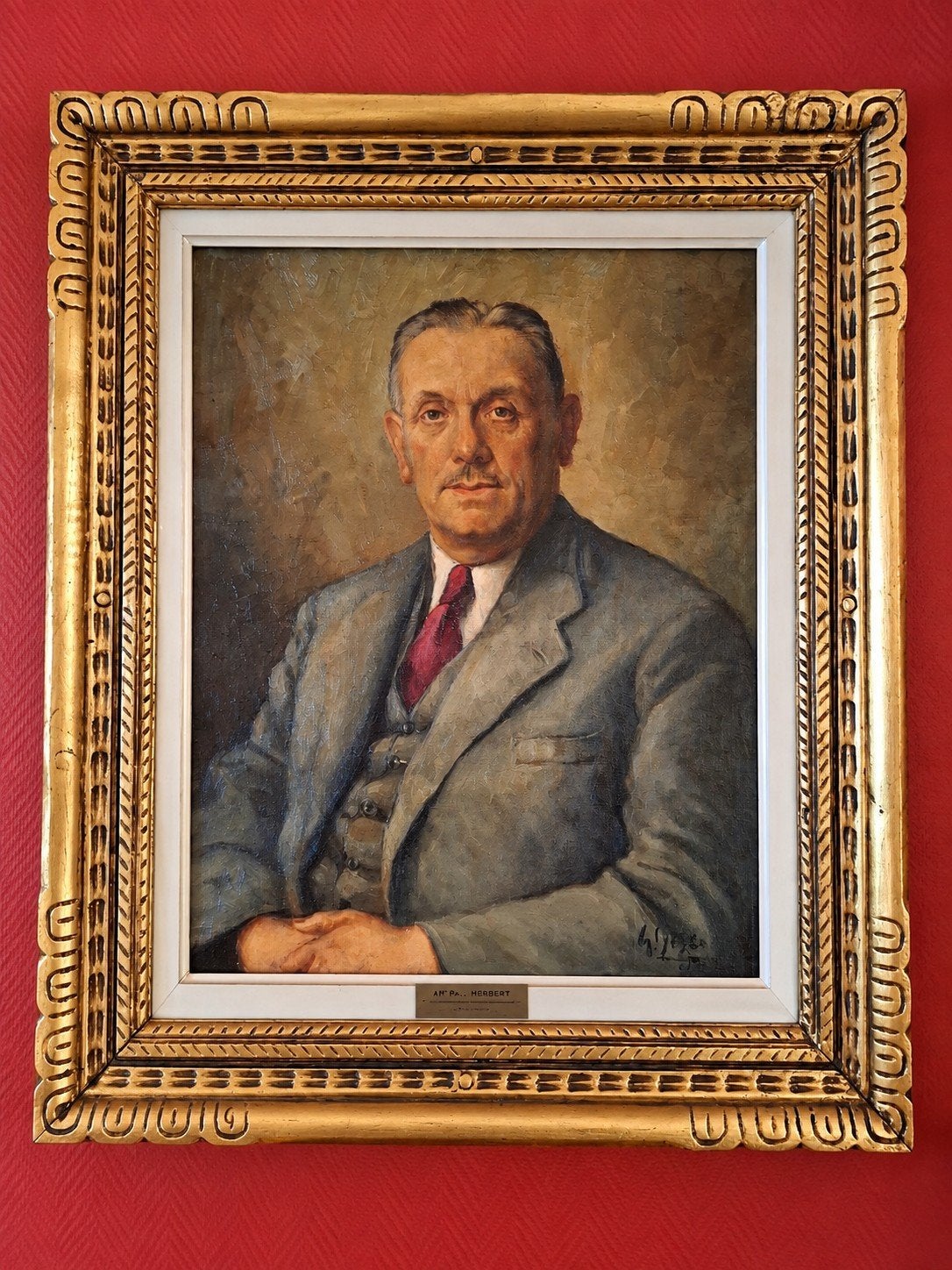 Huile sur toile signée Gaston DESCAMPS – Paul Imbrecht, Portrait ou Personnes, Peinture acrylique, Signé, Enlèvement