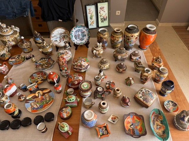 Porcelaine japonaise ancienne(>100 pièces) Satsuma & Kutani, Enlèvement