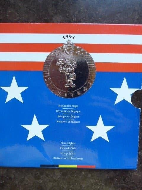 Wereldbeker voetbal Amerika 1994 - Muntenset België, Verzamelen, Ophalen of Verzenden, Zo goed als nieuw, Overige typen