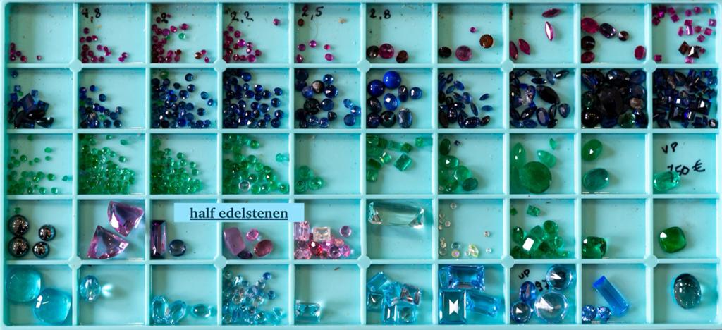 Assortiment edelstenen en halfedelstenen, saffieren, e.a., Enlèvement, Neuf