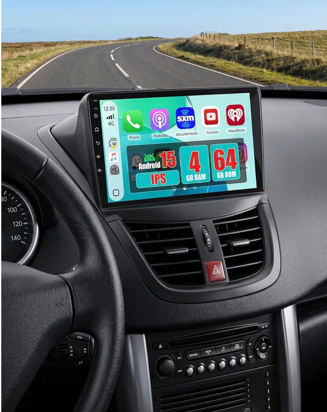 Peugeot 207 Apple Carplay Android-scherm, Auto diversen, Ophalen of Verzenden, Zo goed als nieuw
