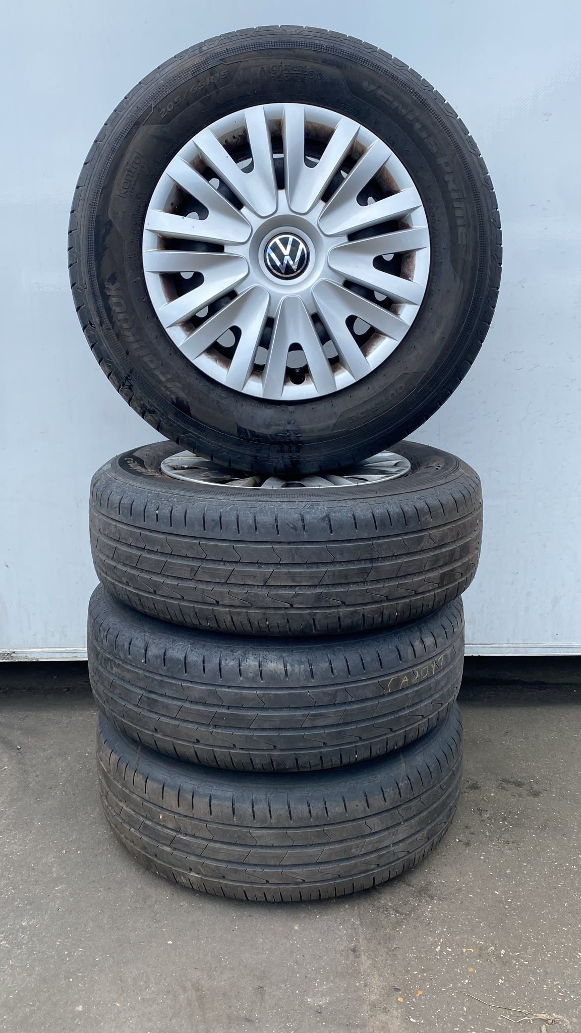 Volkswagen Caddy Golf 5 6 7 8 Zomer Banden Set 205-65-15 5x1, Auto-onderdelen, Banden en Velgen, Gebruikt, -, -, Banden en Velgen