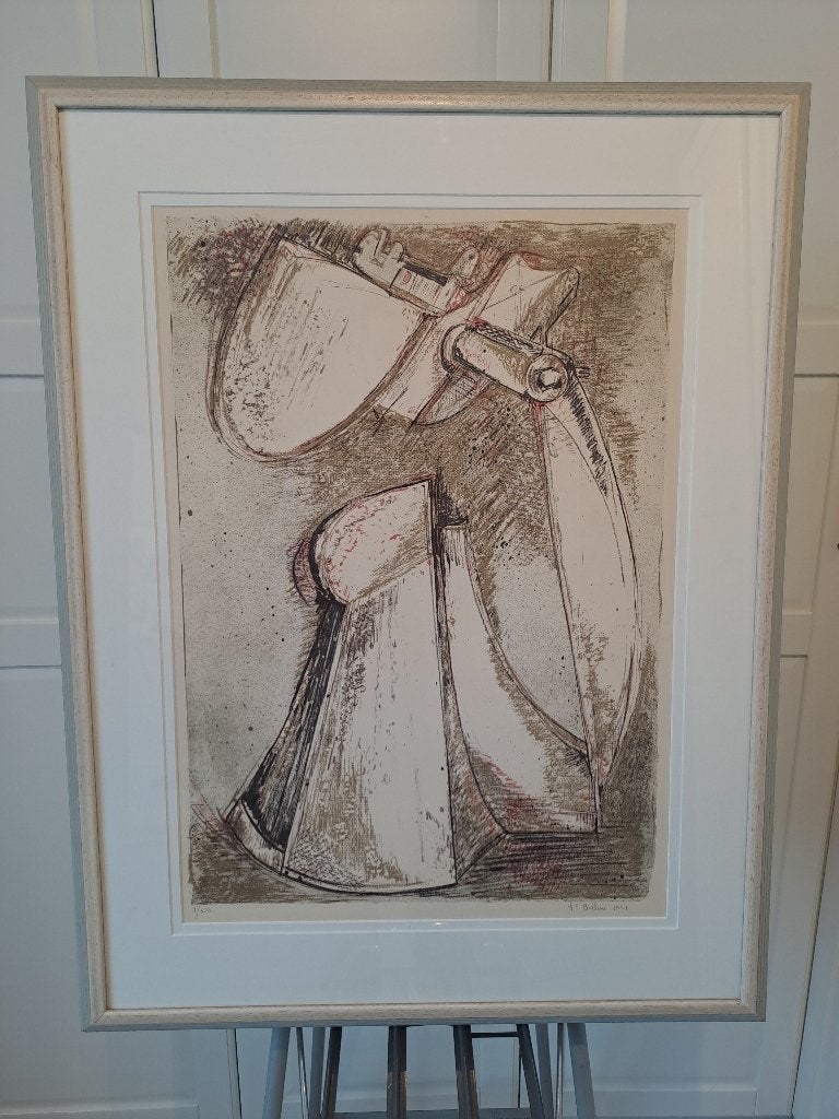 Litho G.P. Bellini 1991 nr 1/300, Antiquités & Art, Art | Lithographies & Sérigraphies, Numéroté, Abstrait, Enlèvement, Lithographie