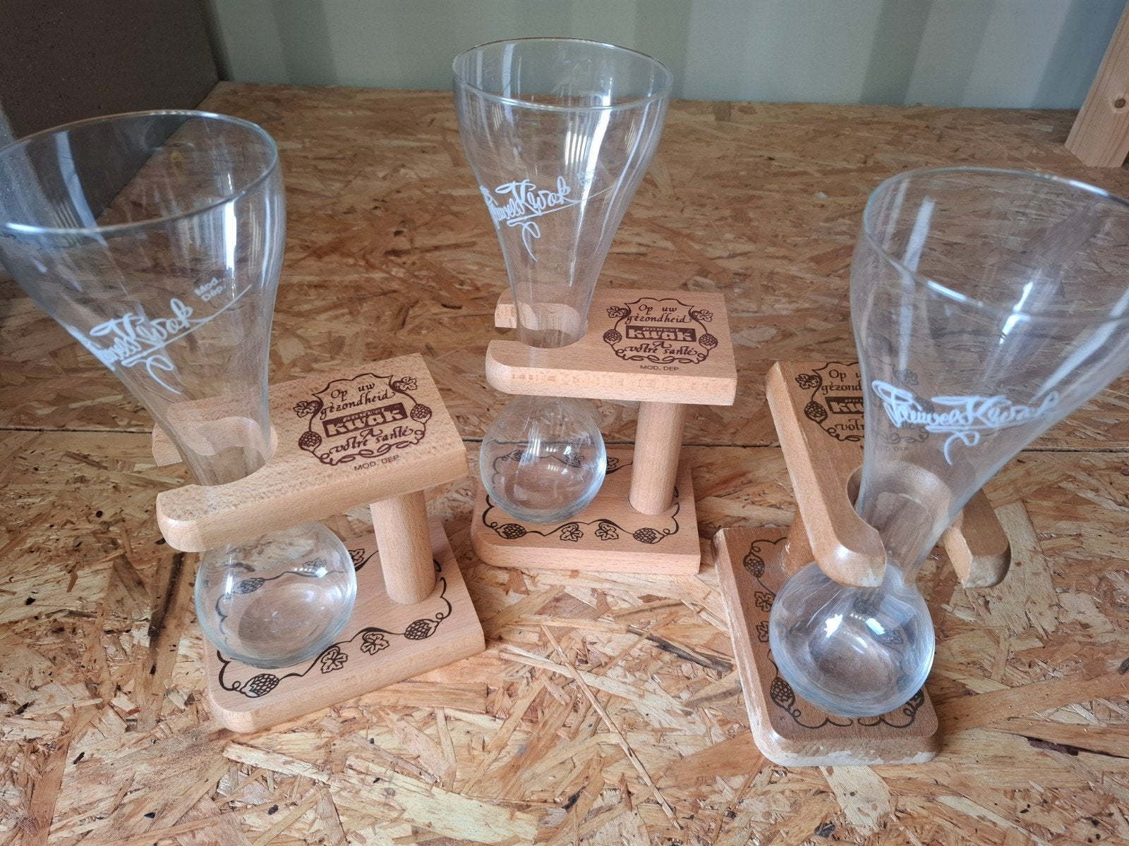 3 originele kwak glazen met houders!, Ophalen
