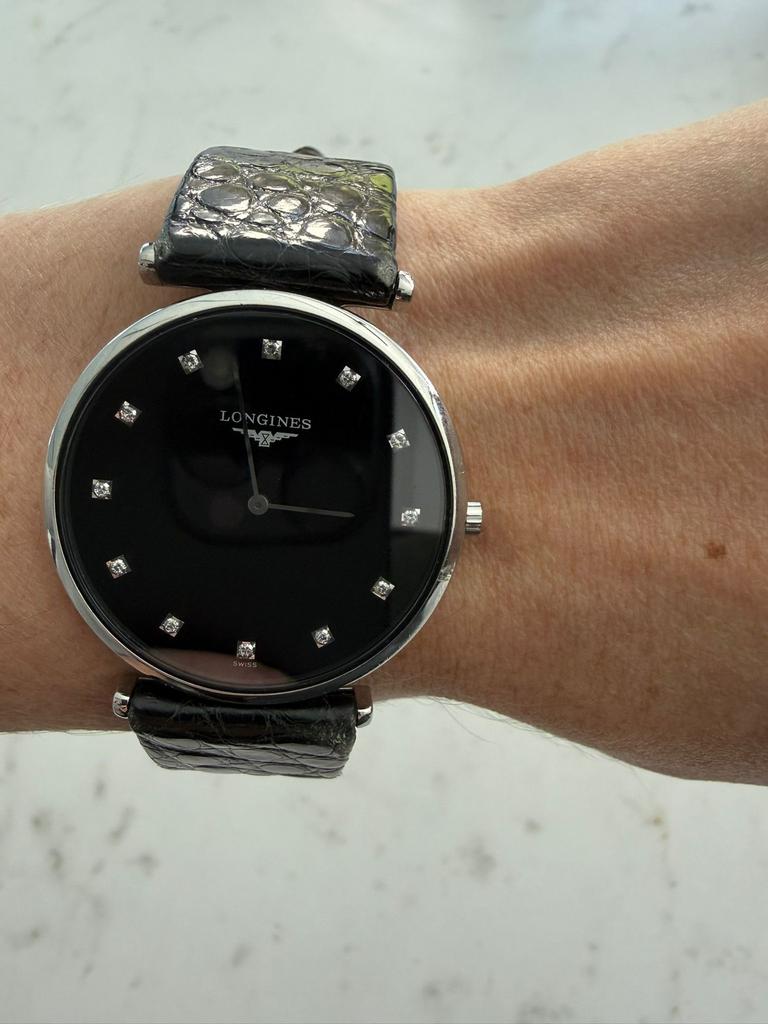 La Grande Classique de Longines met diamantjes, Handtassen en Accessoires, Horloges | Antiek, Ophalen, Staal, Longines