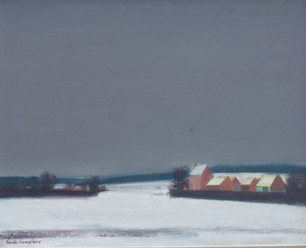 Ludo Laagland (1923-2006): Winterlandschap (110 x 92 cm), Ophalen, Gesigneerd, Olieverf