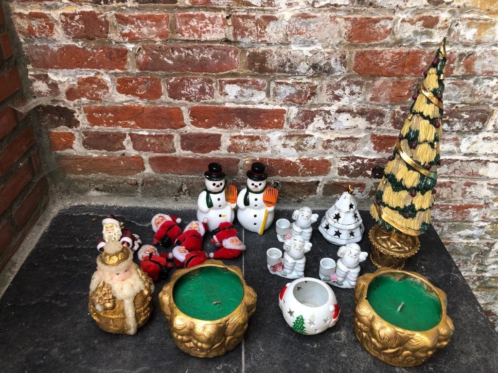 Matériel de Noël : bonhomme de neige - sapin de Noël bougies, Enlèvement ou Envoi