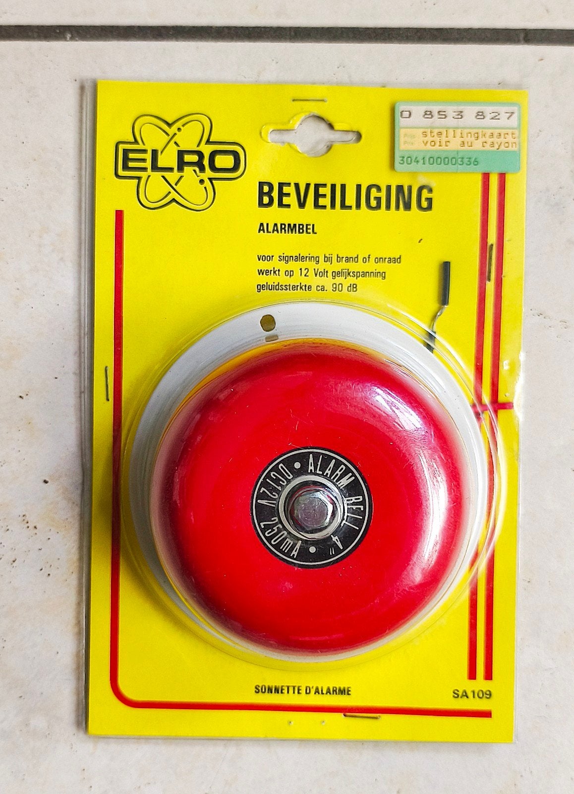 Retro ELRO rode Alarmbel 12V - originele verpakking, Ophalen of Verzenden, Nieuw