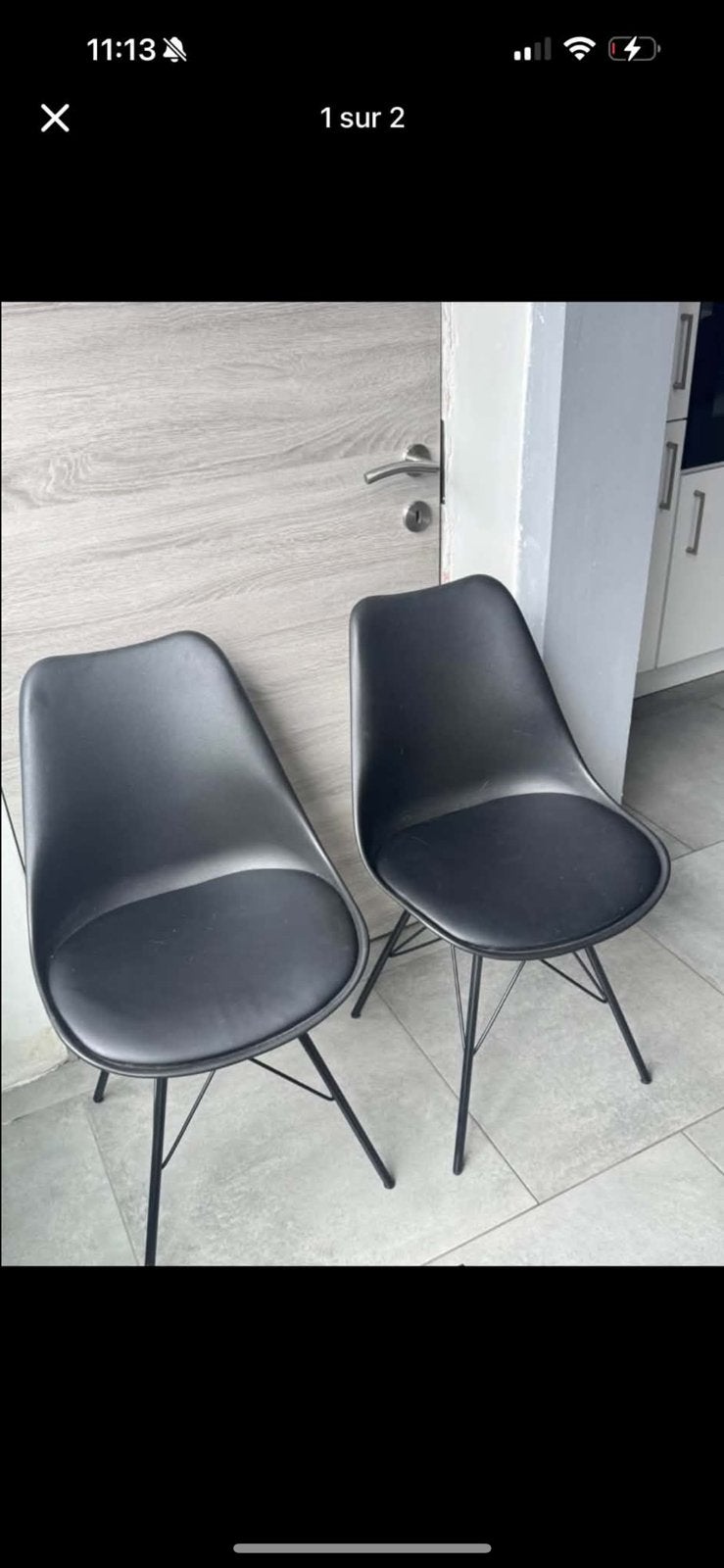 Chaises, Maison & Meubles, Chaises, Enlèvement, Comme neuf, Noir, Deux