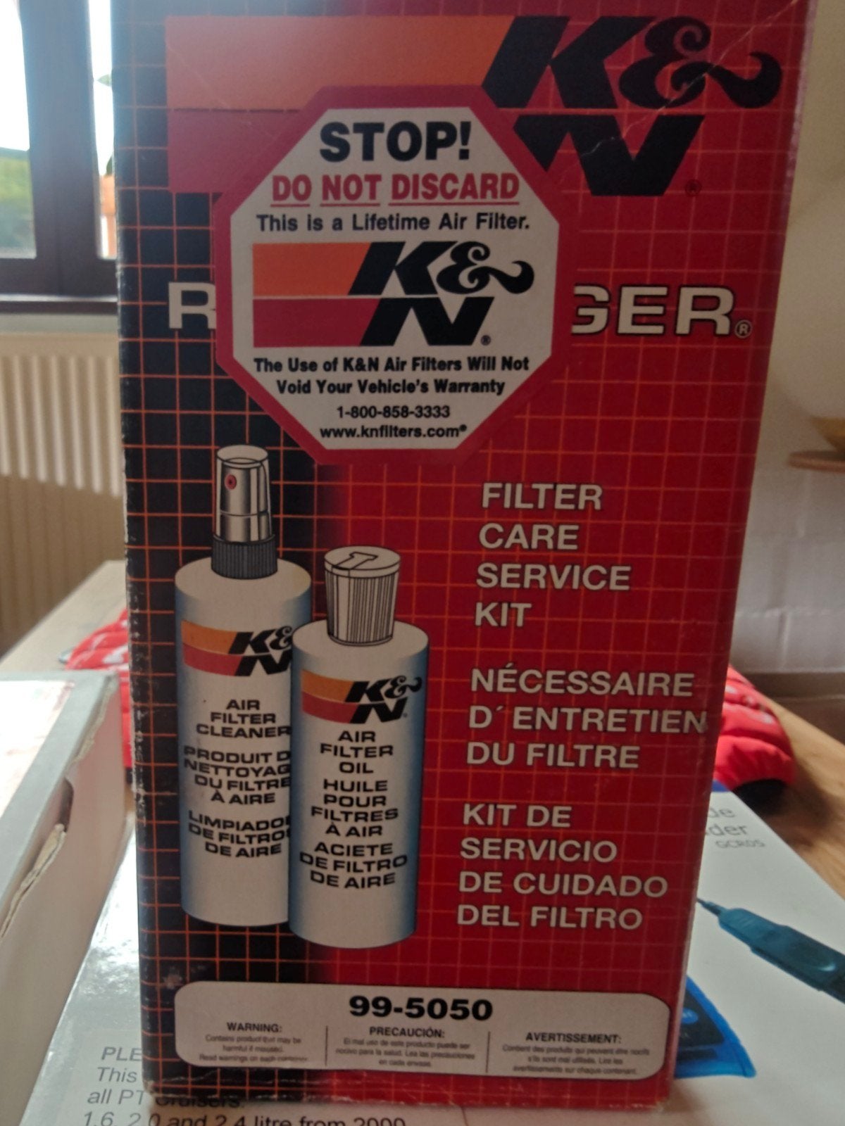 K&N air filter cleaning set, Ophalen
