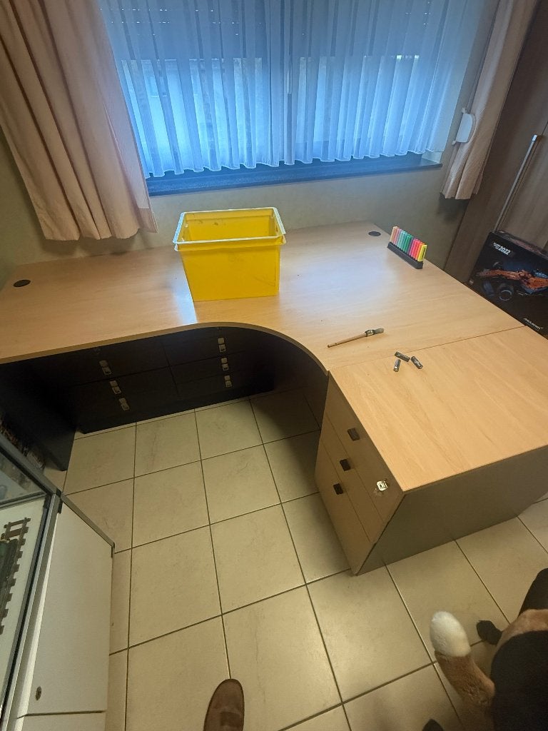 Bureau, Huis en Inrichting, Ophalen, Hout, Hoekbureau, Bruin