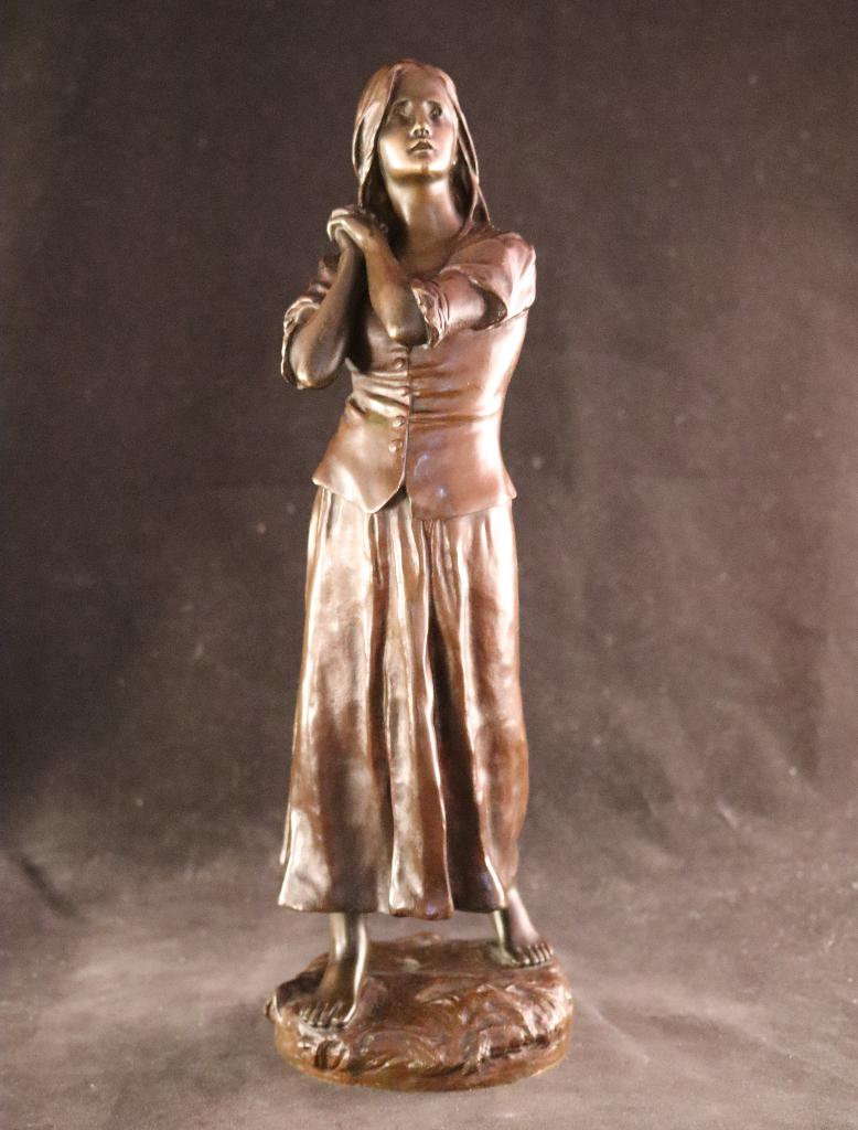 Raoul Larche - bronzen beeld Jeanne d'Arc, Ophalen of Verzenden, Beeld