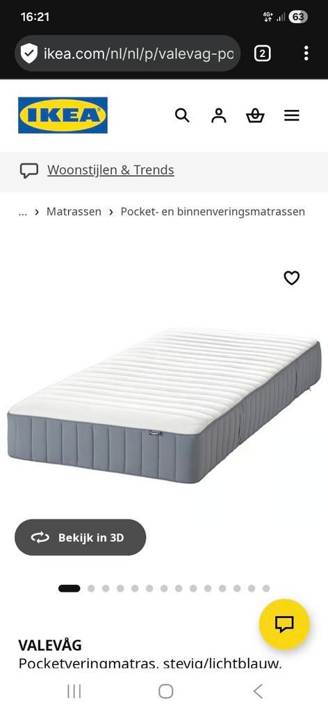 Twee stevige pocketveringmatrassen van IKEA, Ophalen, Matras