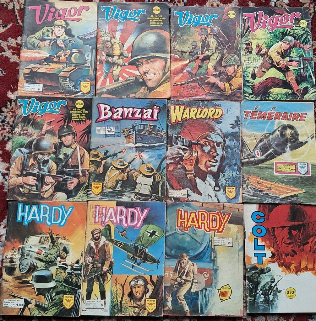 Lot de 37 BDs petit format "Guerre", Livres, BD, Plusieurs BD, Enlèvement ou Envoi, Utilisé, Collection Courage Exploit