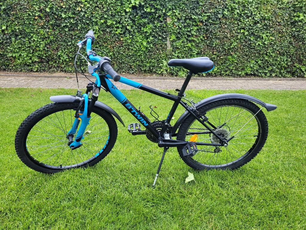 BTwin Rockrider kinderfiets 24inch, Fietsen en Brommers, Fietsen | Mountainbikes en ATB, Ophalen, Gebruikt, Velgrem, Overige merken