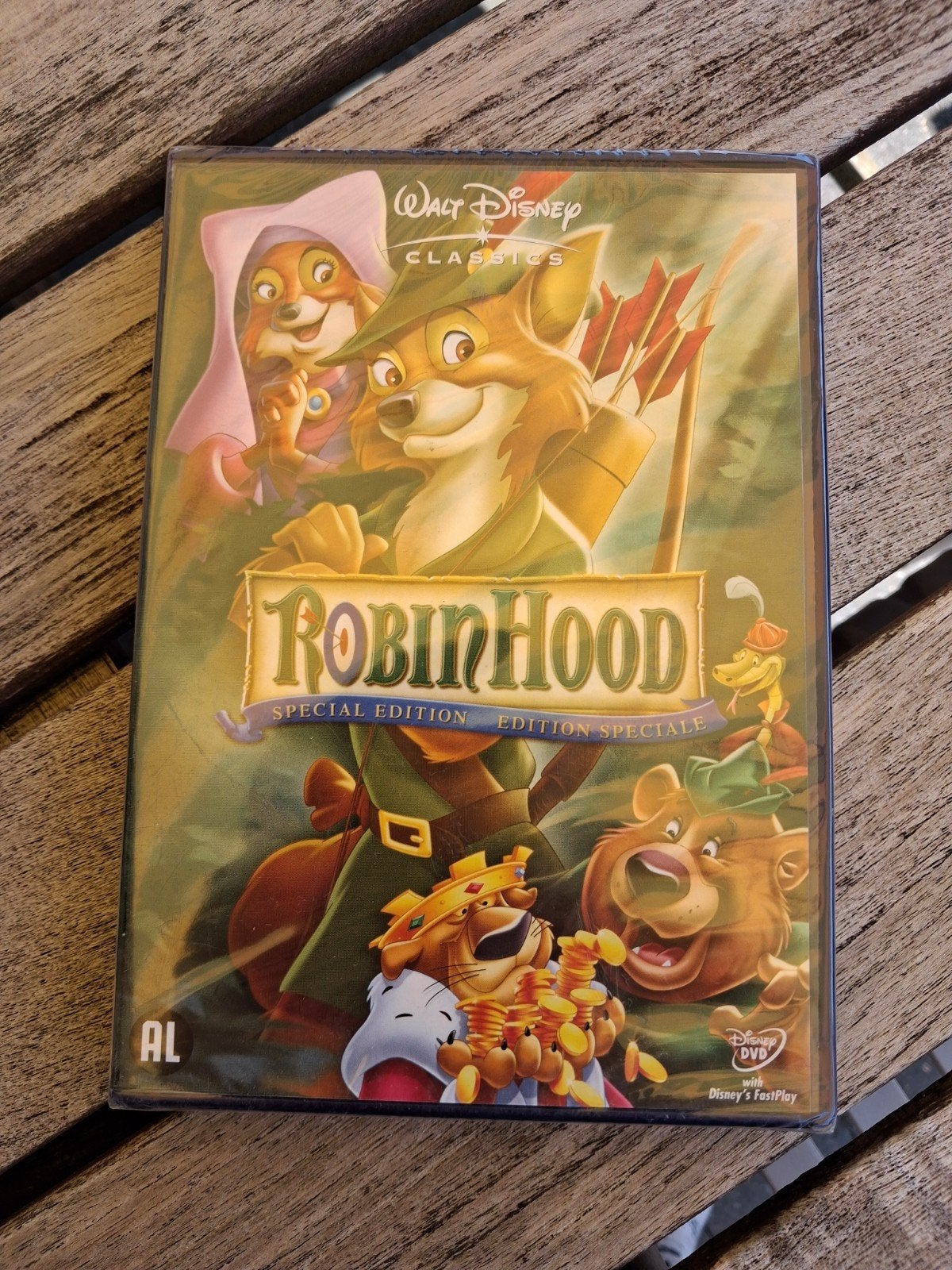 Gesealde Disney Dvd Robin Hood., Cd's en Dvd's, Ophalen, Europees, Animatie, Engels