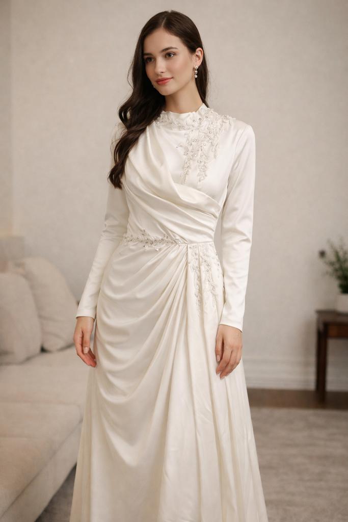 Witte elegante jurk, Kleding | Dames, Trouwkleding en Trouwaccessoires, Nieuw, Trouwjurk, Wit, Ophalen of Verzenden