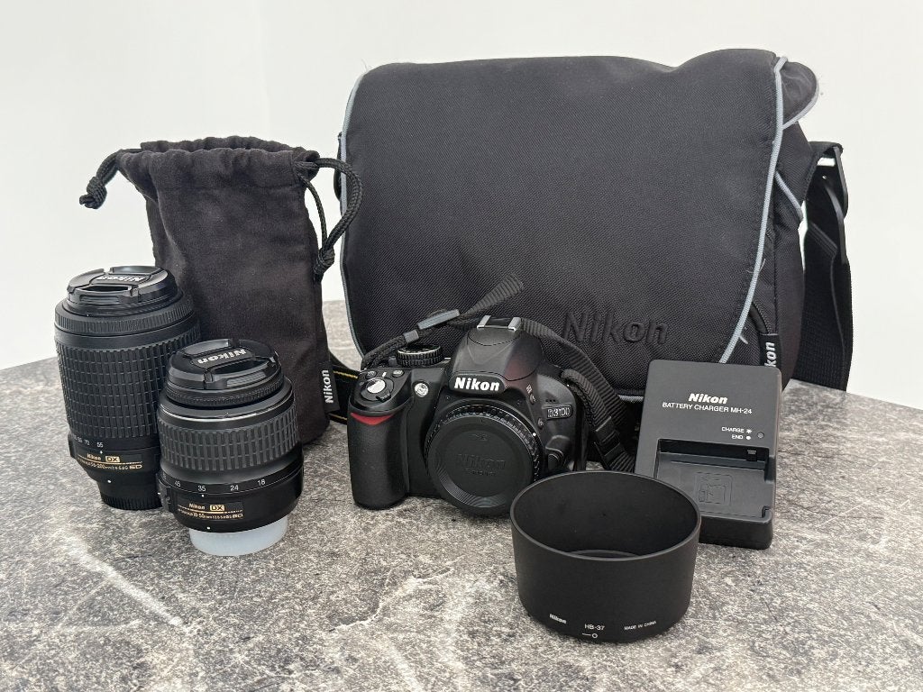 Nikon D3100 + 2 lenzen en toebehoren, Audio, Tv en Foto, Fotocamera's Digitaal, Ophalen, Gebruikt, Lensdop, Nikon